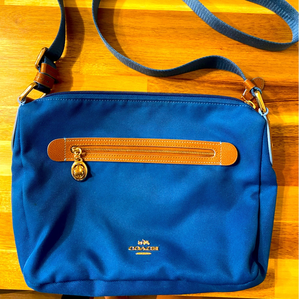 Coach blue crossbody bag